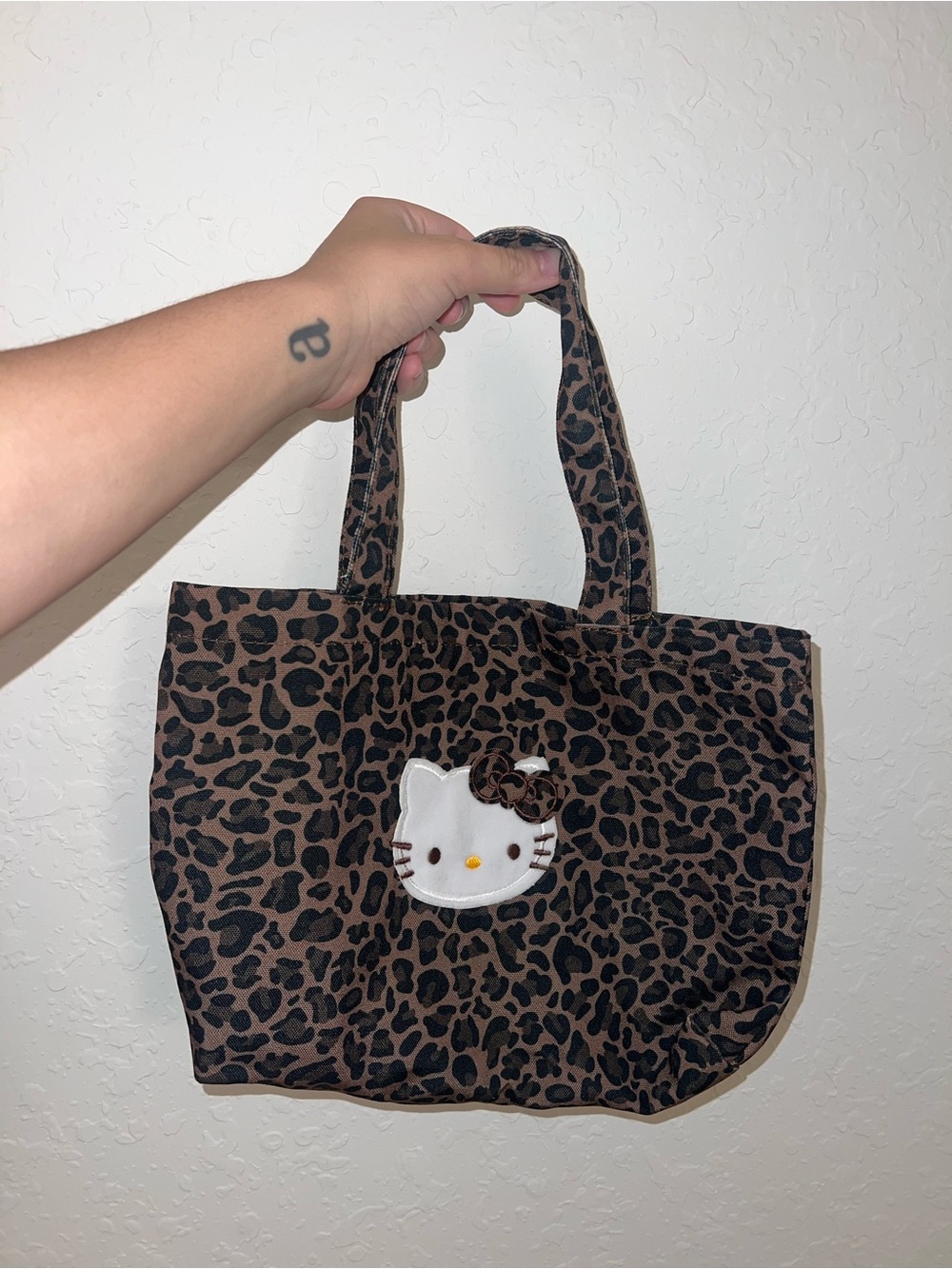 Hello Kitty Leopard Print Tote in Brown and Black